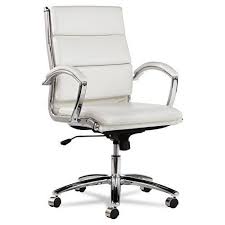 Lot Of 8 White Leather Conference Room Table Chairs With Padded Arms White Leather Office Chair Leather Office Chair Alera