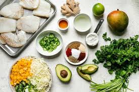 Welcome to the fish market's home recipes! Grilled Cod Fish Tacos Mango Ginger Slaw Avocado Crema Pwwb
