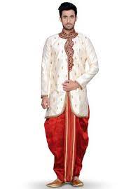 Hand Embroidered Brocade Dhoti Sherwani In Cream Mens Kurta Designs Kurta Designs Kurta For Men