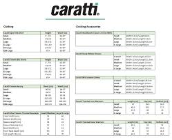 Caratti Size Guide