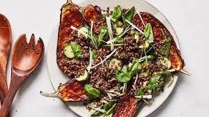 Miso Glazed Eggplant Grain Bowls With Basil Recipe Eggplant Recipes Healthy Full Meal Recipes Basil Recipes