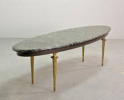 Folge deiner leidenschaft bei ebay! Green Marble Oval Coffee Table Mid Century Design With Decorative Brass Feet France 1950s Hpvintage Com