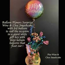 Birthday flowers are the best way to wish someone special a happy birthday. Balloon Flowers Surprize Wine And Mini Smashcake Balloon Gift Delivery