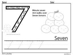 Tracing Number Seven Paper And The Pea Kindergarten Skills Math Concepts Free Kindergarten Worksheets
