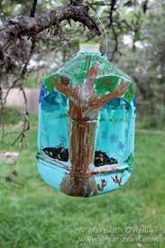 Looks really awesome if you spraypaint it. Wildlife Projects For Kids Milk Jug Bird Feeders Great Stems Milk Jug Crafts Milk Jug Bird Feeder Jug Crafts