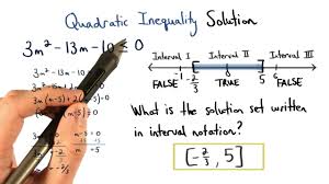Quadratic Inequality Solution In Interval Notation Visualizing Algebra Youtube