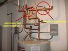 Electric water heater installation operating. - Bradford White
