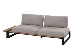 4 Seasons Outdoor Gartensofa Duke Teak Aluminium Holz Modern Lounge Garden Sofa Teak