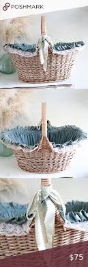 Add texture with a rattan tray. Large Farmhouse Wicker Picnic Basket Home Decor Baskets Wicker Picnic Basket Picnic Basket