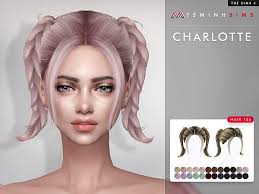 Female hairstyles, female hair, womens hair, mens hairstyles. Tsminhsims Charlotte Hairstyle 146 The Sims Resource Sims 4 Hairs