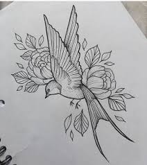 Bird And Rose Tattoo Simple 31 Ideas Tattoo Bird Swallow Flower For 2019 Bird And Flower Tattoo Flower Tattoo Drawings Flower Tattoo Sleeve