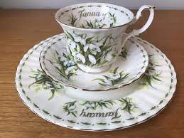 Royal Albert Tea Cup Trio Snowdrops January Etsy Royal Albert Tea Cup Tea Cups Tea Cups Vintage