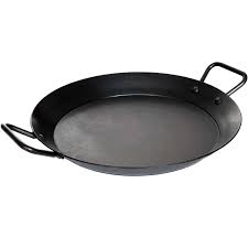 Lodge 15 Inch Seasoned Carbon Steel Skillet Paella Pan Crs15 Bbqguys Carbon Steel Skillet Paella Pan Carbon Steel