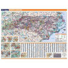 North carolina is a quintessentially southern state in the united states of america offering visitors endless variety with three distinct regions. North Carolina Laminated State Wall Map