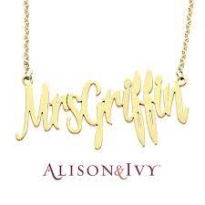 Alison Ivy Personalized Mrs Necklace Pintowin Alisonandivy Pinittowinit Name Wedding Mrs Mrs Necklace Gold Chain With Pendant Nameplate Necklace Gold