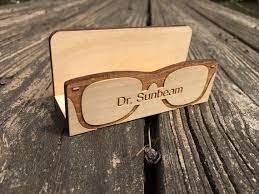 Optometrist Wooden Desktop Business Card Holder Perfect Eye Glasses Doctor Graduation Gift Show L Business Card Holders Doctor Graduation Gift Business Cards