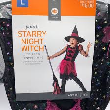 Girls Starry Witch Halloween Costume Large 10 Age Nwt