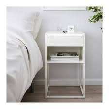 Vikhammer Nachtkastje Wit 40x39 Cm Ikea White Bedside Table White Nightstand Black Bedside Table
