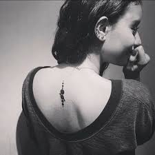 Little Upper Back Tattoo Of The 9 Planets Of The Solar