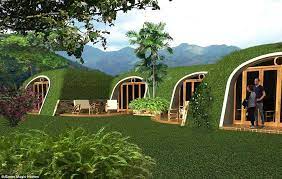 Ready Made Hobbit Homes Are Built Under A Layer Of Grass And Soil Green Magic Homes Hobbit House Eco House Design
