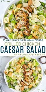 Easy Grilled Chicken Caesar Salad With Homemade Dressing Recipe Grilled Chicken Caesar Salad Grilled Chicken Salad Recipe Chicken Caesar Salad Recipe