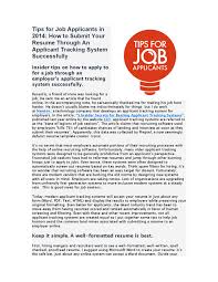 tips for job applicants in 2014: how to