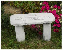 Celebrate the life of your loved one with this personalized garden stone. Personalized Stone Garden Bench With Poem Memorial Gallery