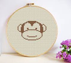 Here's this week's freebie pattern. Monkey Cross Stitch Pattern Pdf Instant Download Mini Pattern Fast Easy Simple Simple Cross Stitch Cross Stitch Small Cross Stitch
