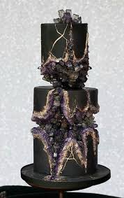 Black And Purple Vintage Wedding With Personalised Napkins Napkins Personalisednapkins Weddingnapkins Wedding Geode Cake Wedding Geode Cake Geode Wedding
