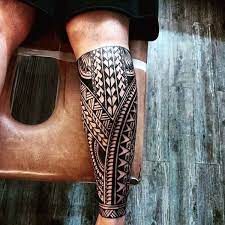 Opt in for the following tribal tattoo design if you're looking for a shaped pattern that would catch the attention no matter what. 60 Tribal Leg Tattoos For Men Cool Cultural Design Ideas
