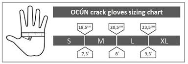 Ocun Crack Glove Sizing