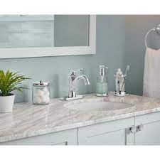 Shop maykke® for bathroom countertop accessories online. Delta 3 Piece Bathroom Countertop Accessory Kit With Soap Pump Toothbrush Holder And Canister In Polished Chrome 55048 Pc The Home Depot