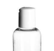 2 oz Clear PET Boston Round Plastic Bottle with White Disc Cap