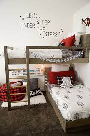 A loft bed is specially designed to give your kid more space and storage in their room. Room Makeover Lumberjack Style Design Dazzle Shared Bedroom Room Makeover Toddler Bedrooms