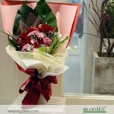 Can Can Dance Is A Valentine S Day Bouquet With 12 Stalks Of Roses With Eustoma Flowers It Is A Great Flower Delivery Service Flower Delivery Flowers Bouquet
