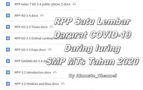 Semoga apa yang kami berikan bermanfaat untuk anda. Rpp Bahasa Inggris Satu Lembar Darurat Covid 19 Kelas 7 Tahun 2020 Bahasa Inggris Smp Mts