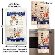 When preparing a meal, kitchen towels are an essential part of the process. Kitchen Decor Linen Set Includes 2 Dish Towels 2 Square Pot Holders 1 Oven Mitt Tall Lighthouse Printed Kitchen Towels Linen Set For Cooking Baking Housewarming And Decoration Set Of 5 Piece Pricepulse
