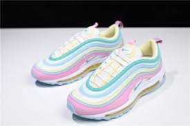 Nike Air Max 97 Pink White Yellow Green Women S Running Shoes For Sale In 2020 Nike Air Max For Women Nike Air Max 97 Nike Air Max