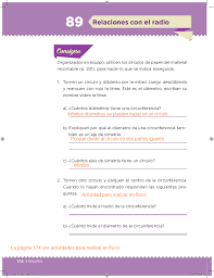 Cómo soy y cómo quiero llegar a ser. Relaciones Con El Radio Desafios Matematicos Bloque 5 Apoyo Primaria