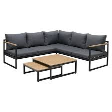 H 110 x b 132 x t 74 cm farbe. Sensum Loungemobel Set 3 Tlg Aluminium Eukalyptus Anthrazit Light Oakalyptus Bauhaus
