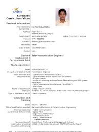On this page we discuss the format of a cv generally before looking. Europass Cv 120120 Ojha Telecommunication Nepal