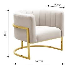 Magnolia Spotted Cream Chair With Gold Tov Furniture In 2020 Furniture Chair Cream Chair