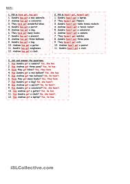 Have Got Has Got Mathematics Worksheets English Grammar Learn English