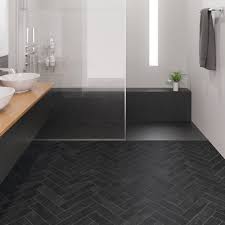 Here are some unique ideas for using this tile in your. Black Tile Herringbone Floor Novocom Top