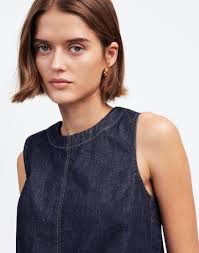 Denim Boxy Shell Top in Essex Wash