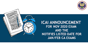 Icai announcement announcement empanelment of members to act as observers at the examination centres for the. Icai Announcement For Nov 2020 Exam And The Notifies Listed Date For Jan Feb Ca Exams