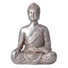 Schon früh gestaltete man im asiatischen raum figuren aus bronze, die ursprünglich für religiöse zwecke gedacht waren. Buddha Figuren Dekor Silber 7 X 4 5 X 9 7 Cm Kaufland De