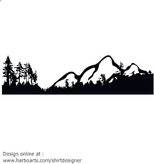 Silhouette Vector Of Mountains And Forest With Many Pinetrees For A Few Dollars You Can Download This Vector Mounta Silhouette Vector Tree Silhouette Clip Art