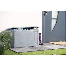 coffre de rangement gris 180 l coffre abri housse protection mobilier de jardin jardin plein a coffre de jardin mobilier jardin coffre de rangement