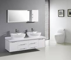 Let your vanity make an impact when you contrast a dark cabinet with a light top or white ceramic sinks. White Double Sink Bathroom Vanity 6800